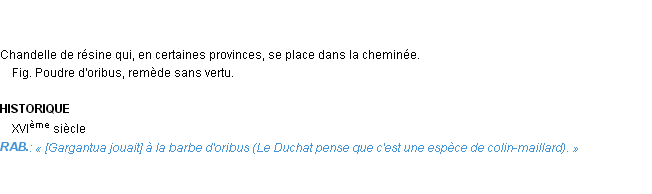 Définition oribus Emile Littré