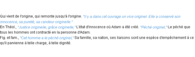 Définition originel ACAD 1835