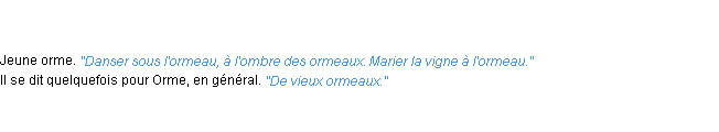 Définition ormeau ACAD 1835