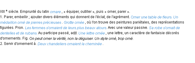 Définition orner ACAD 1986