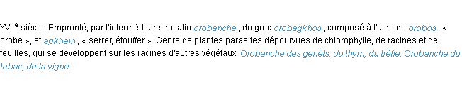 Définition orobanche ACAD 1986