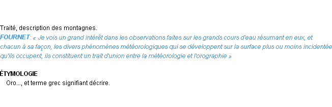 Définition orographie Emile Littré