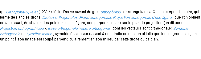 Définition orthogonal ACAD 1986