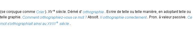 Définition orthographier ACAD 1986