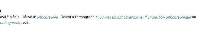 Définition orthographique ACAD 1986