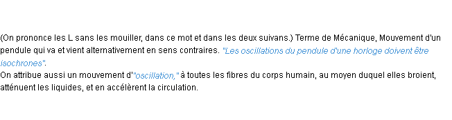 Définition oscillation ACAD 1798