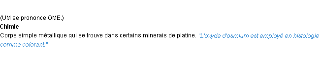 Définition osmium ACAD 1932