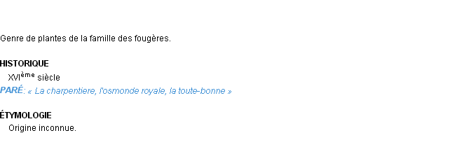 Définition osmonde Emile Littré