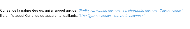 Définition osseux ACAD 1932