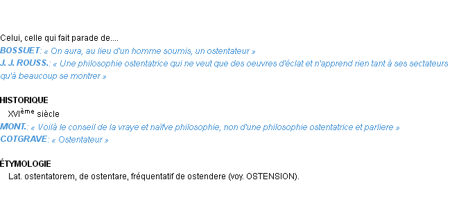 Définition ostentateur Emile Littré