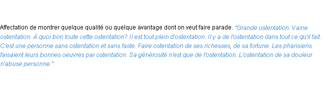 Définition ostentation ACAD 1835