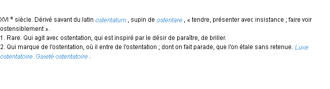 Définition ostentatoire ACAD 1986