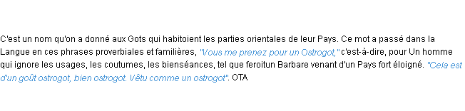 Définition ostrogot ACAD 1798