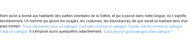 Définition ostrogot ACAD 1835