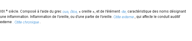 Définition otite ACAD 1986