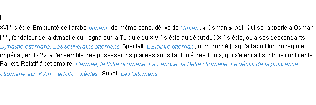 Définition ottoman ACAD 1986