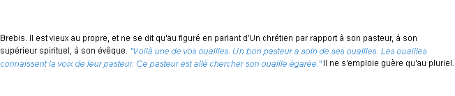 Définition ouaille ACAD 1835