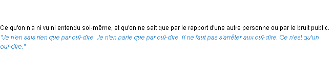 Définition ouï-dire ACAD 1835