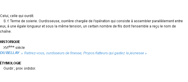 Définition ourdisseur Emile Littré