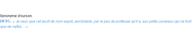 Définition ourseau Emile Littré