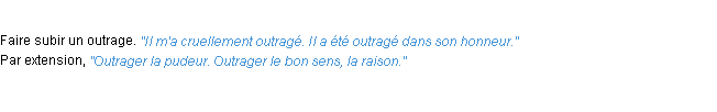 Définition outrager ACAD 1932