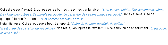 Définition outre ACAD 1932