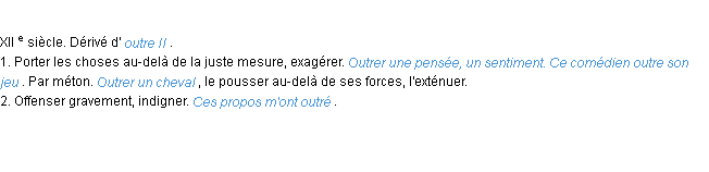 Définition outrer ACAD 1986