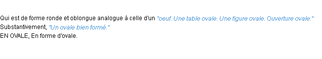 Définition ovale ACAD 1932