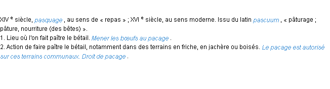 Définition pacage ACAD 1986