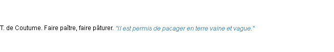 Définition pacager ACAD 1835