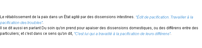 Définition pacification ACAD 1798