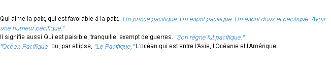 Définition pacifique ACAD 1932