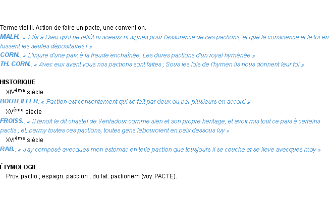 Définition paction Emile Littré