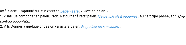 Définition paganiser ACAD 1986