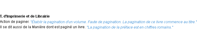 Définition pagination ACAD 1932