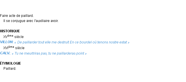 Définition paillarder Emile Littré