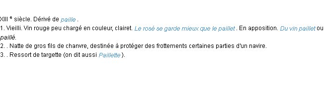 Définition paillet ACAD 1986