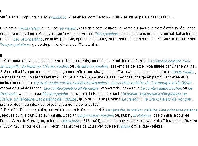 Définition palatin ACAD 1986