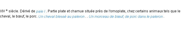 Définition paleron ACAD 1986