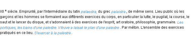 Définition palestre ACAD 1986