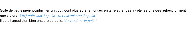 Définition palis ACAD 1932