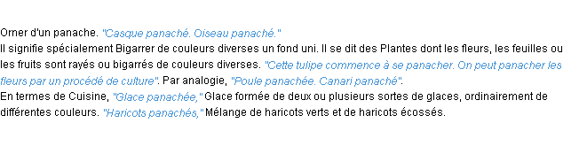 Définition panacher ACAD 1932