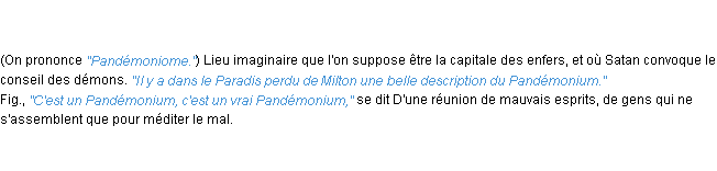 Définition pandémonium ACAD 1835