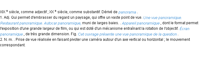 Définition panoramique ACAD 1986