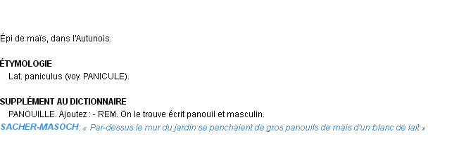 Définition panouille Emile Littré