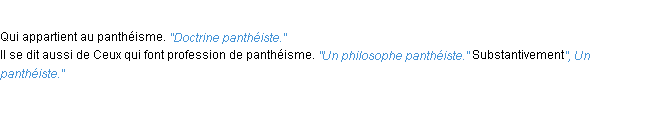 Définition panthéiste ACAD 1932