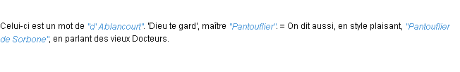 Définition pantouflier JF.Feraud