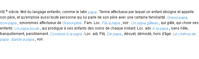 Définition papa ACAD 1986