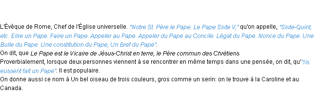 Pape : La définition