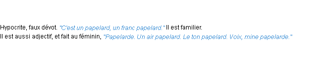 Définition papelard ACAD 1835